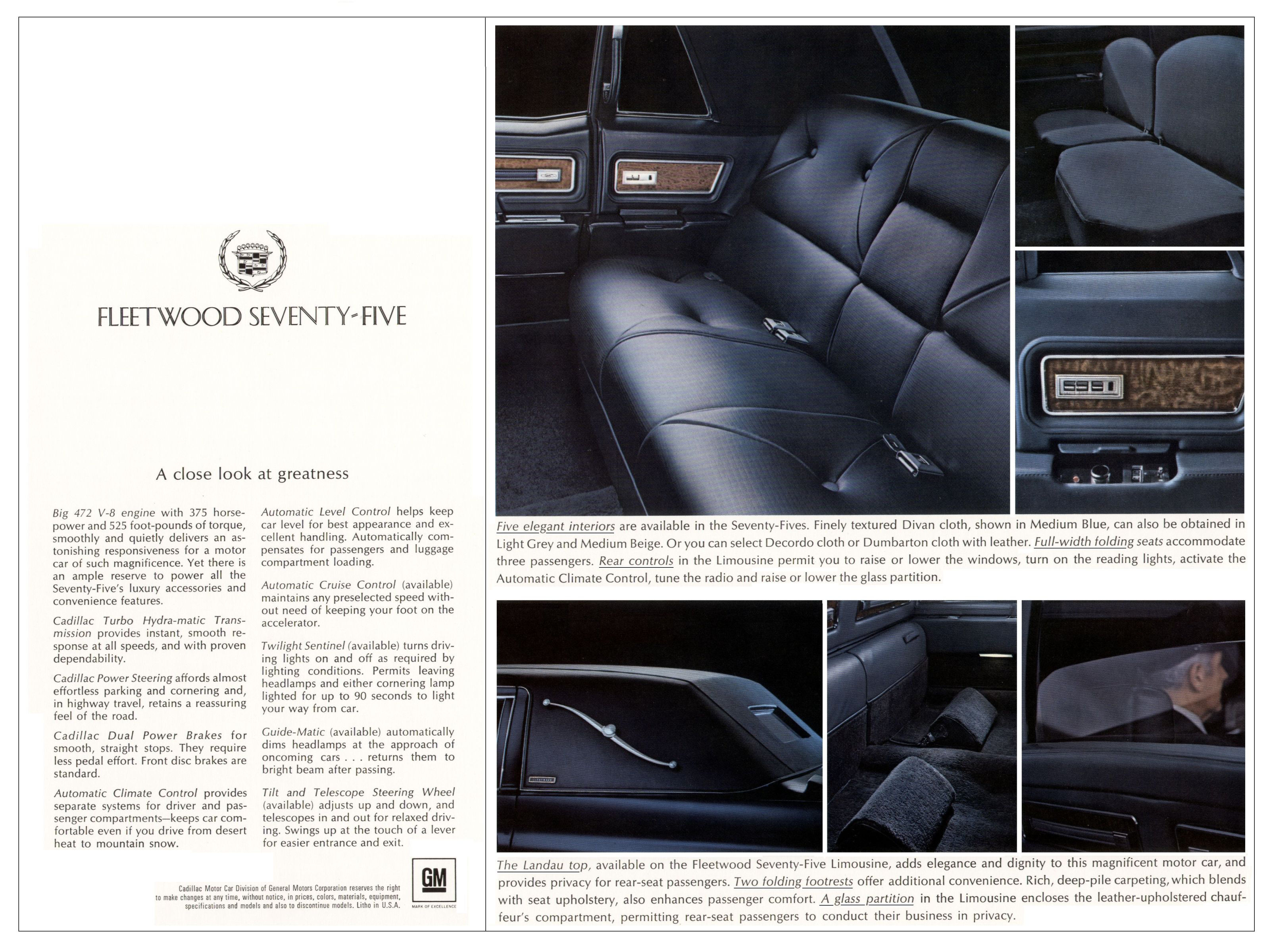 1970 Cadillac Fleetwood 75 Folder Page 4